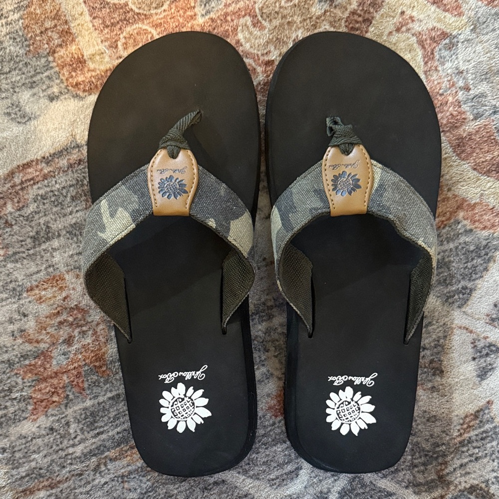 Yellow Box Camouflage Flip Flops